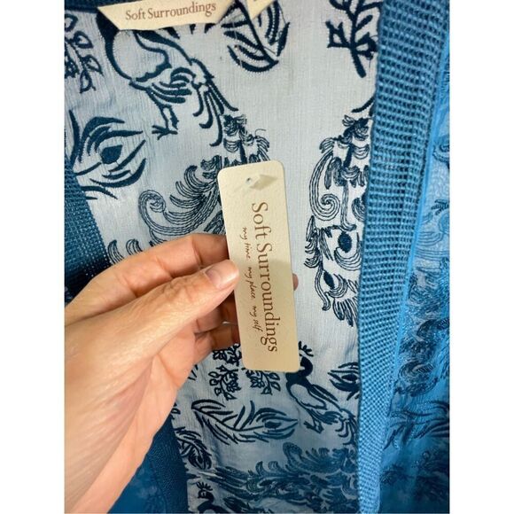 Soft Surroundings NWT Prancing Peacock Topper Seaport Size S - Picture 7 of 8